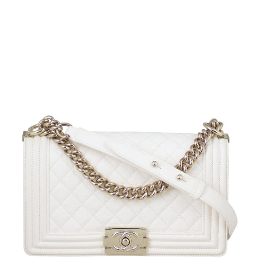 Chanel Boy Old Medium | White
