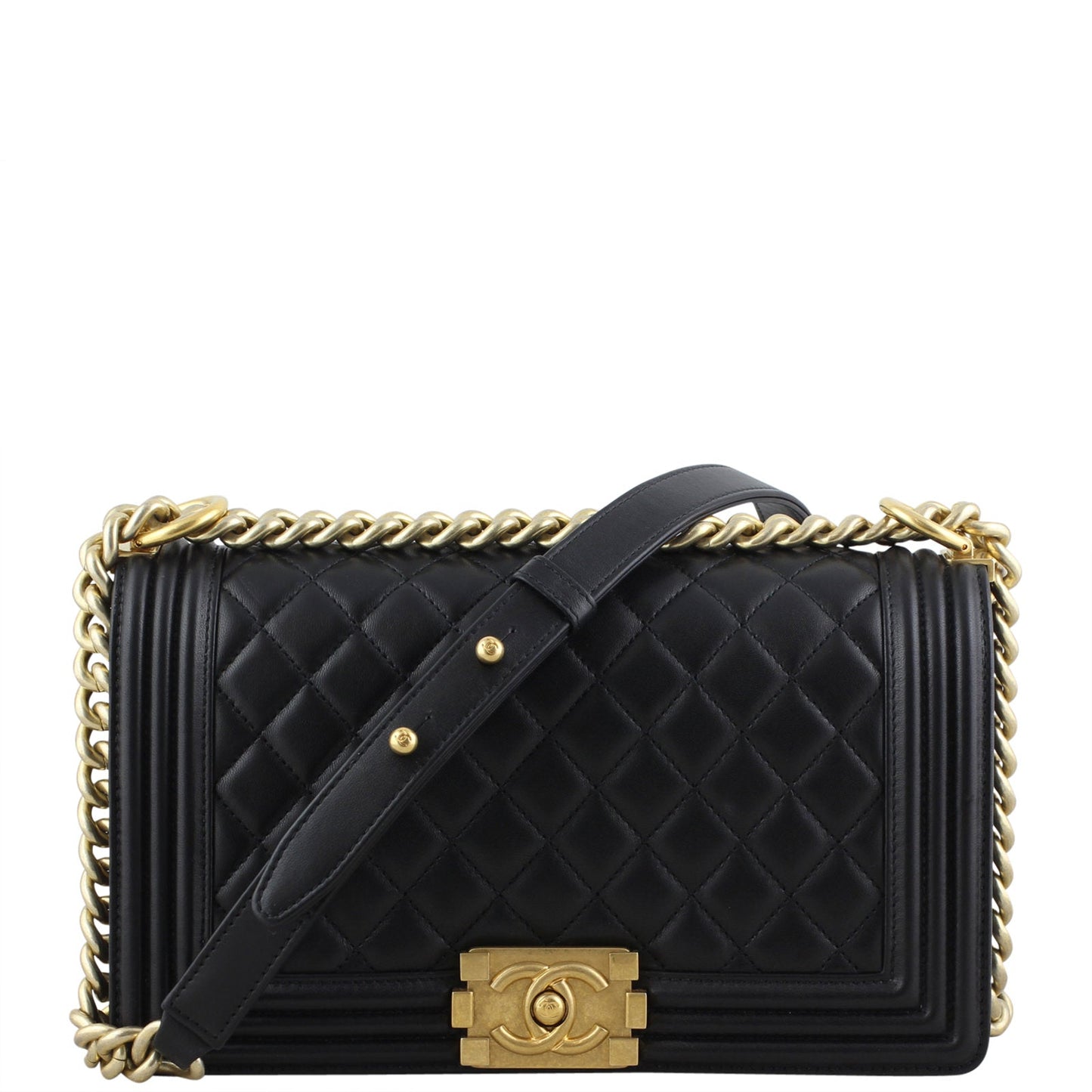 Chanel Boy Old Medium | Black 21 Series