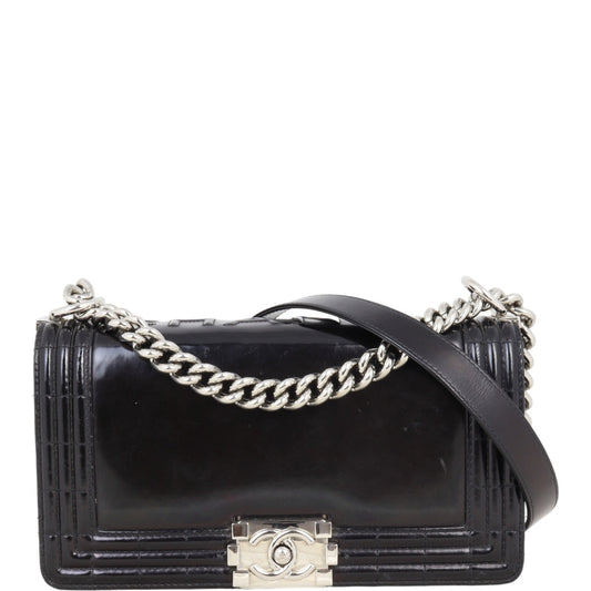 Chanel Boy Old Medium Glazed | Black