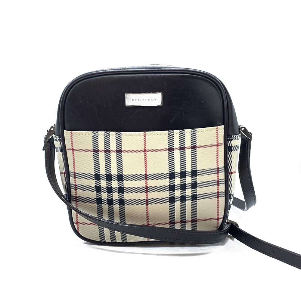 Burberry Nova Check Canvas Leather Crossbody Bag
