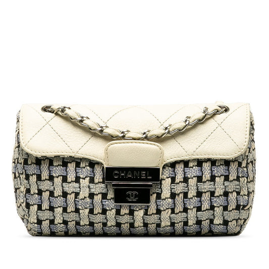 Chanel Wild Stitch Tweed Wool Leather Shoulder Bag