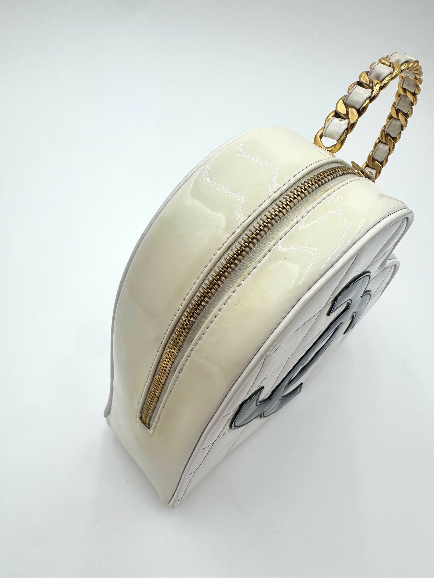 Chanel 1995 Barbie Heart White Vanity Bag