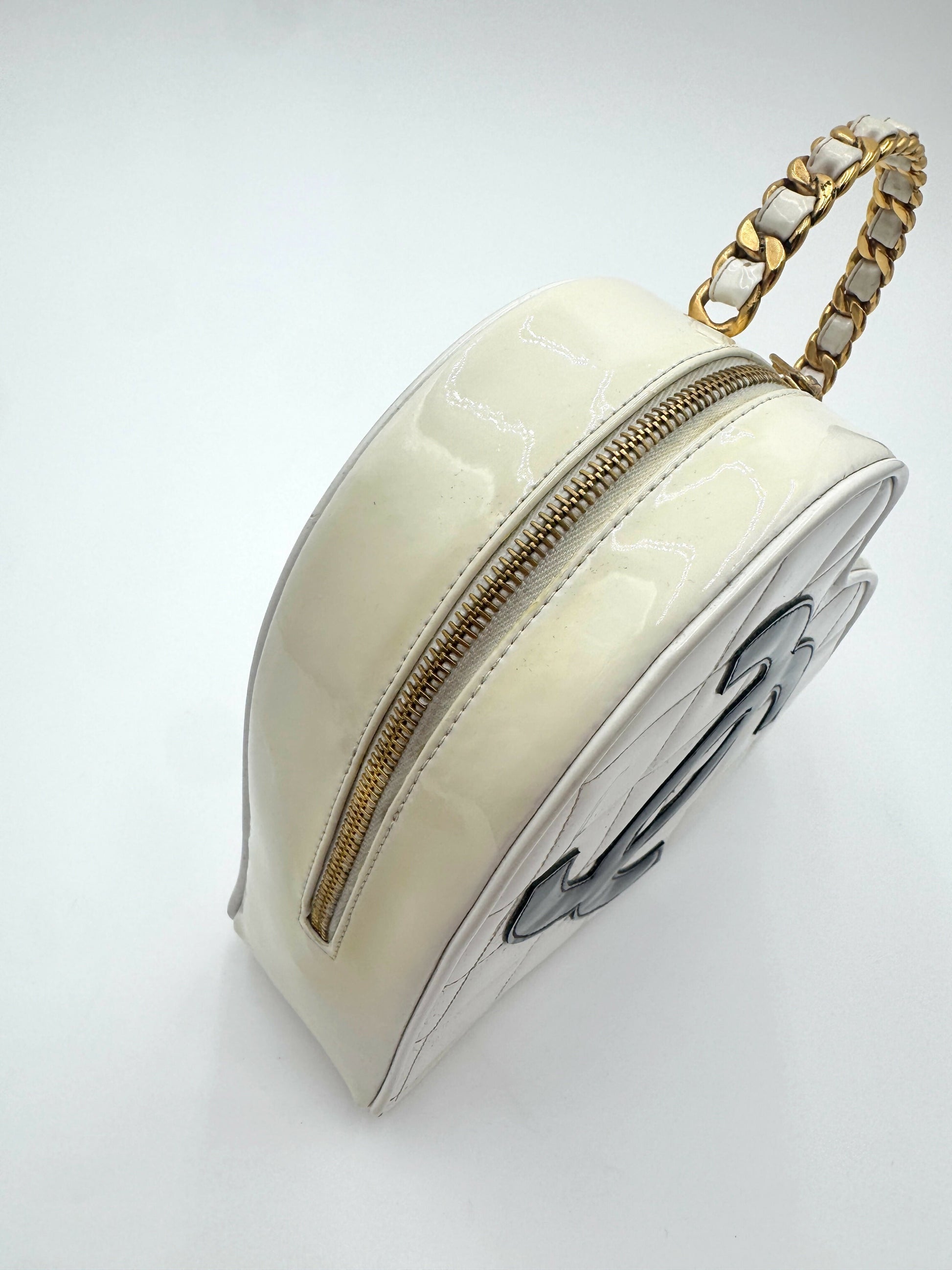 Chanel 1995 Barbie Heart White Vanity Bag