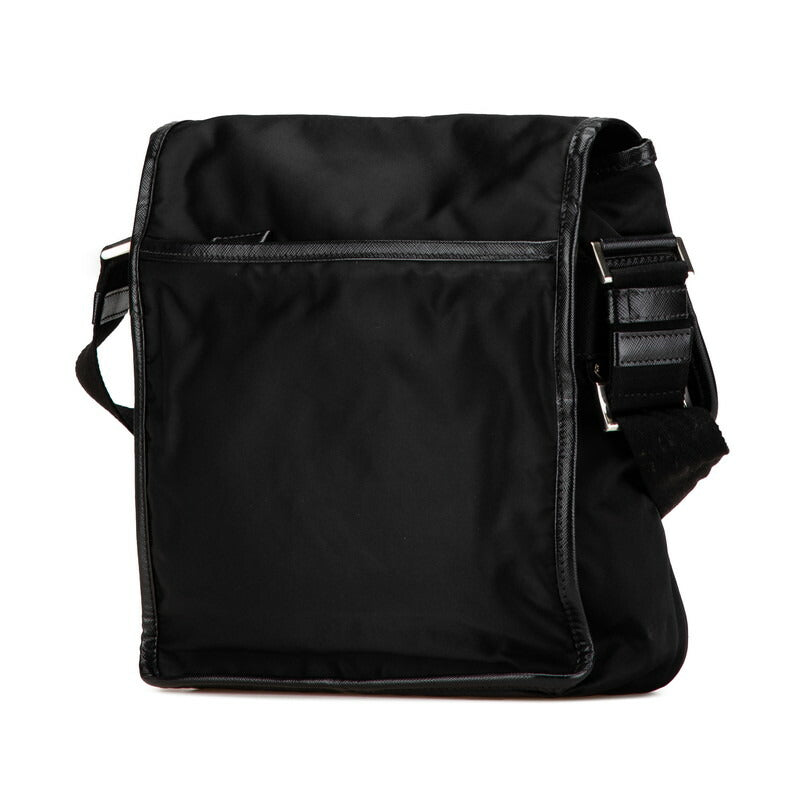 Prada Triangle Logo Plate Nylon Leather Shoulder Bag