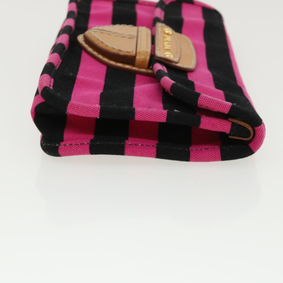 Prada Clutch Bag Canvas Black Pink