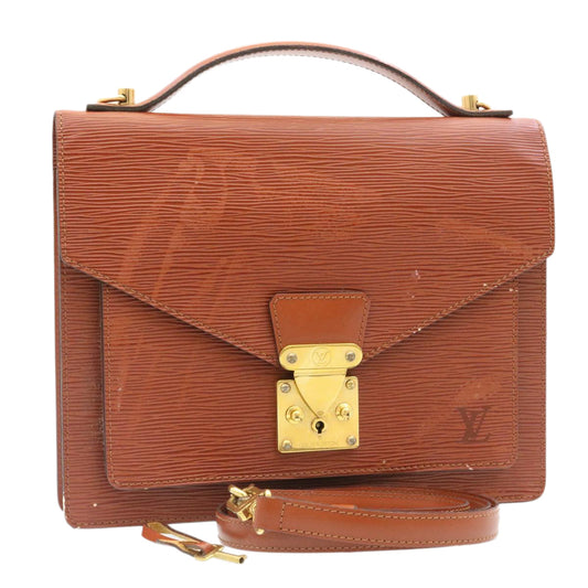 LOUIS VUITTON Epi Monceau Hand Bag Brown M52123 LV ai619