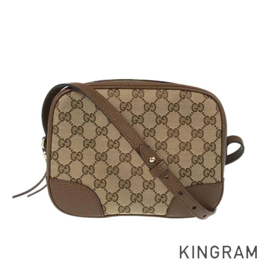 Gucci Twist Leather Canvas Shoulder Bag
