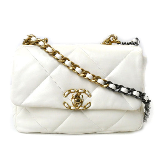 Chanel 19 Chain Shoulder Bag White