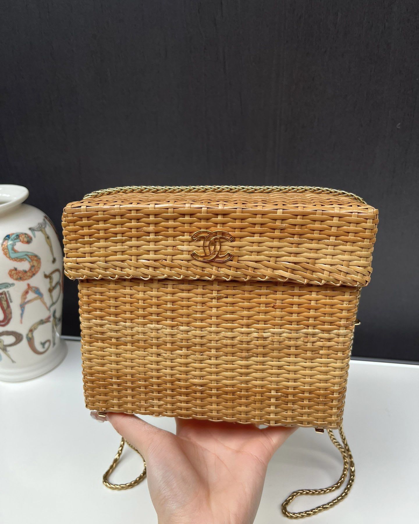Rare Chanel Bamboo Chain Box Bag