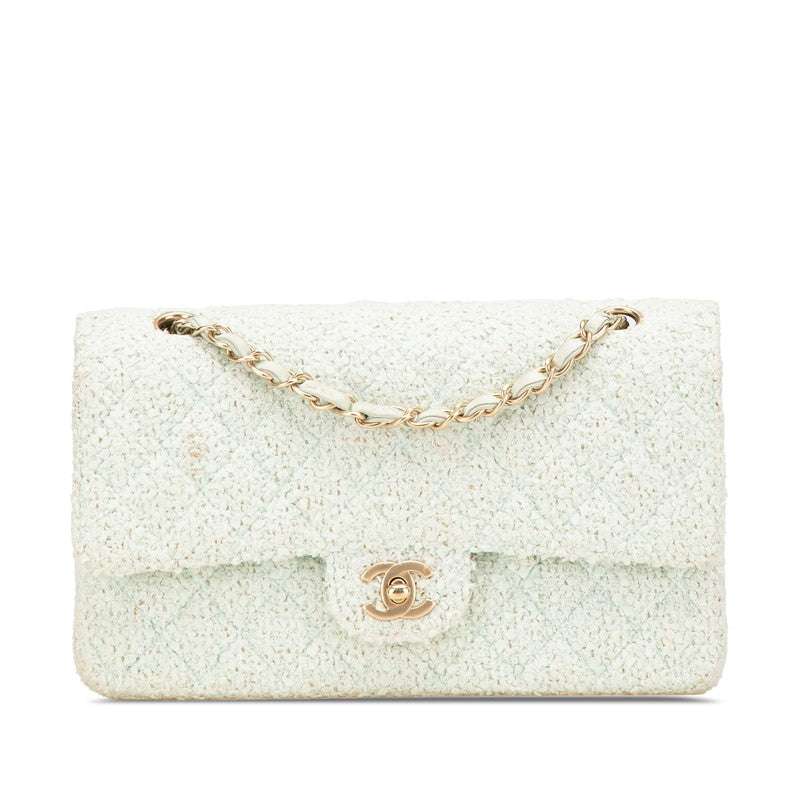 Chanel Coco Matelasse 25 Tweed Leather Shoulder Bag