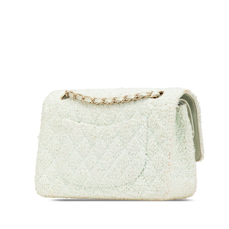 Chanel Coco Matelasse 25 Tweed Leather Shoulder Bag