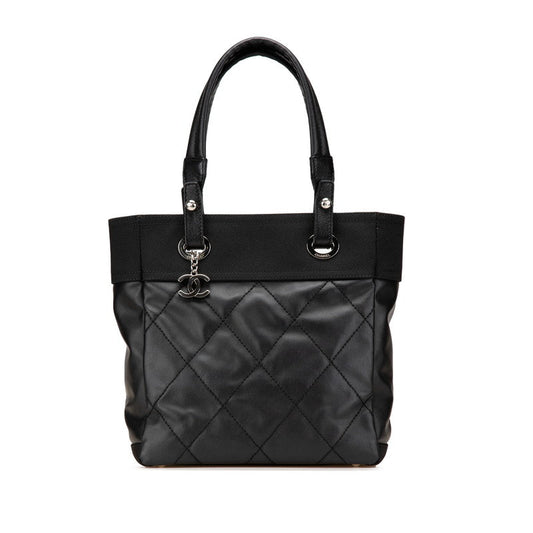 Chanel Paris Biarritz Leather Coated Canvas 2way Bag