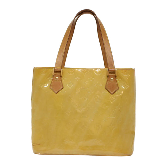 LOUIS VUITTON Monogram Vernis Houston Hand Bag Beige M91004 LV ki3220