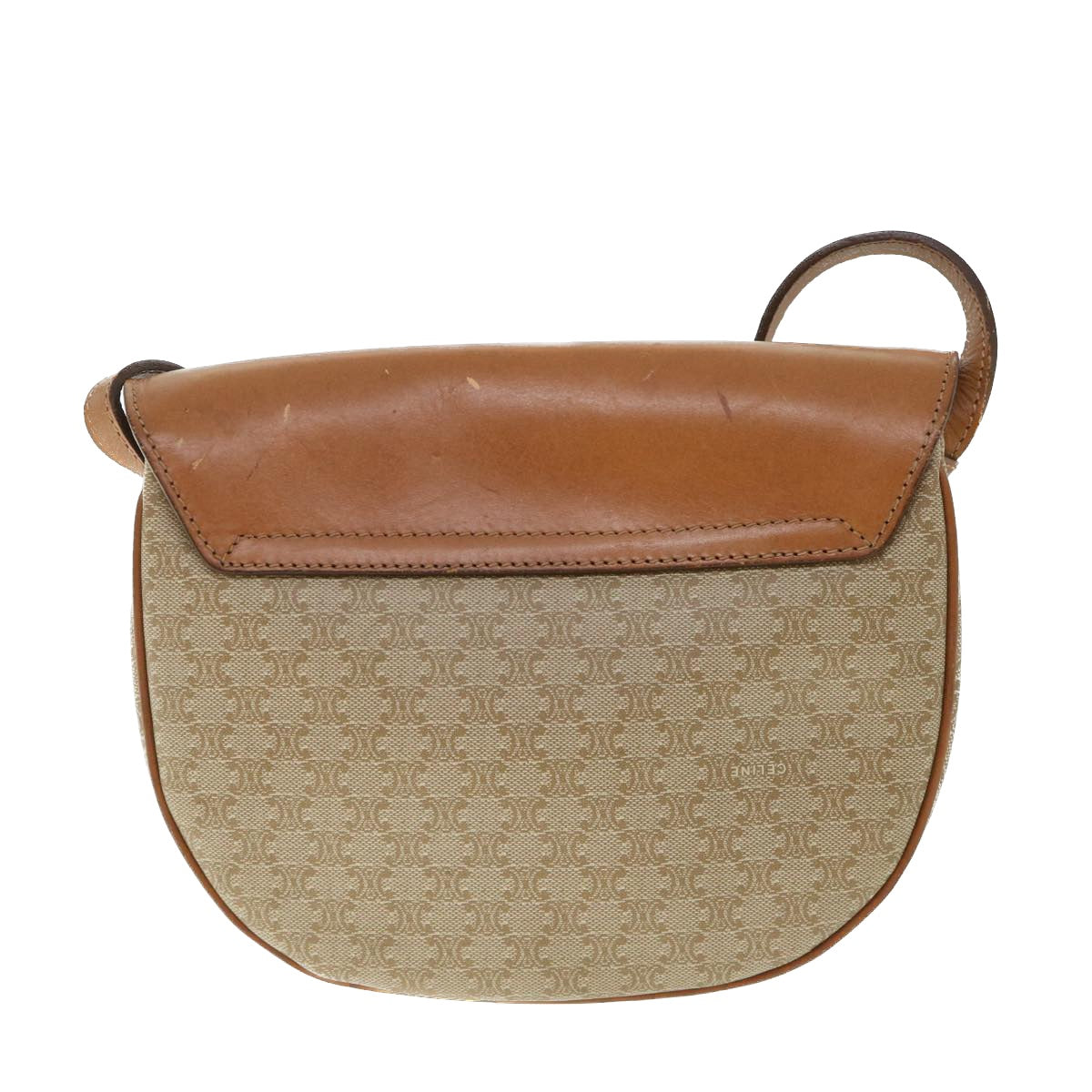 Luxury CELINE Macadam Canvas Shoulder Bag Beige ki3429