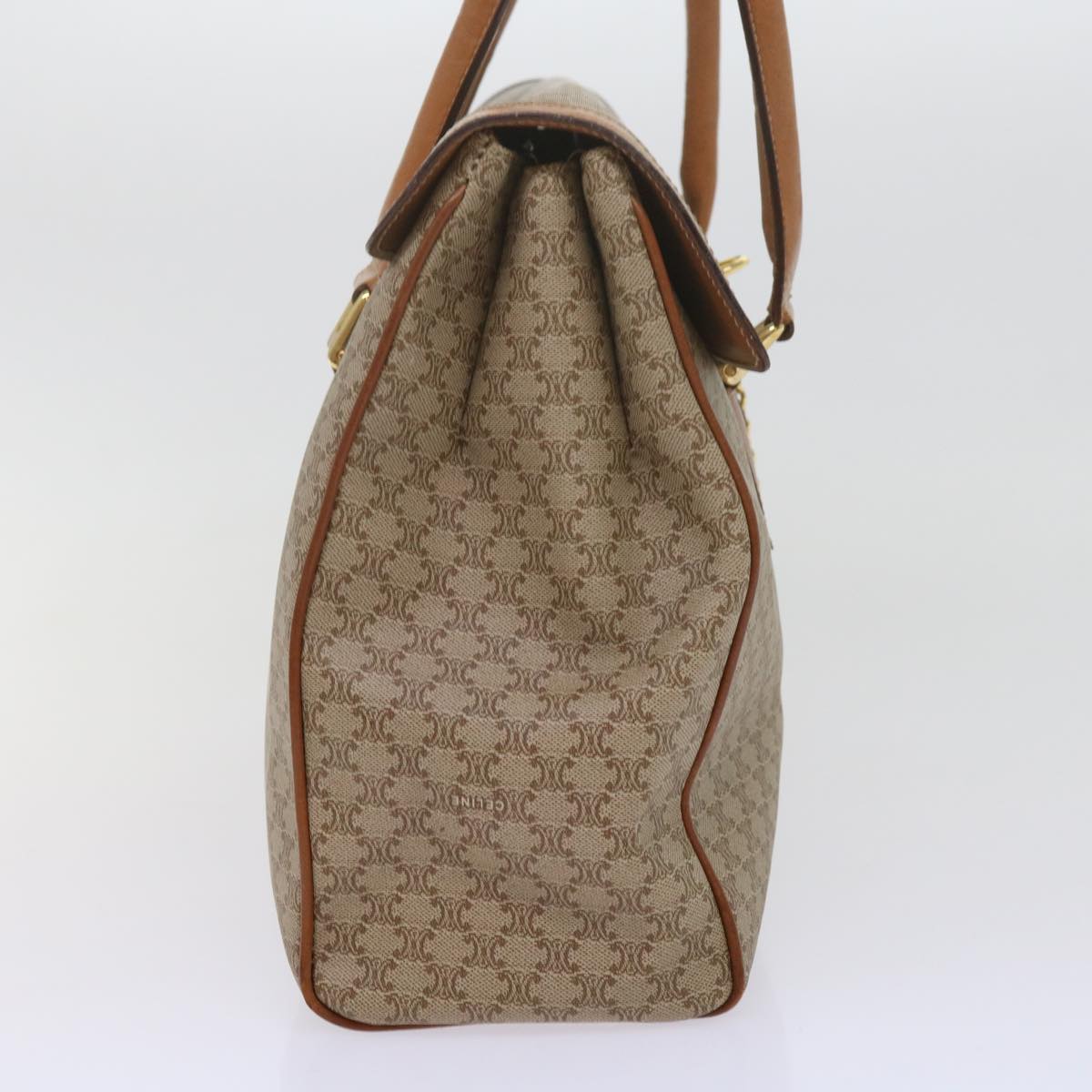 Luxury CELINE Macadam Canvas Hand Bag Beige ki3925