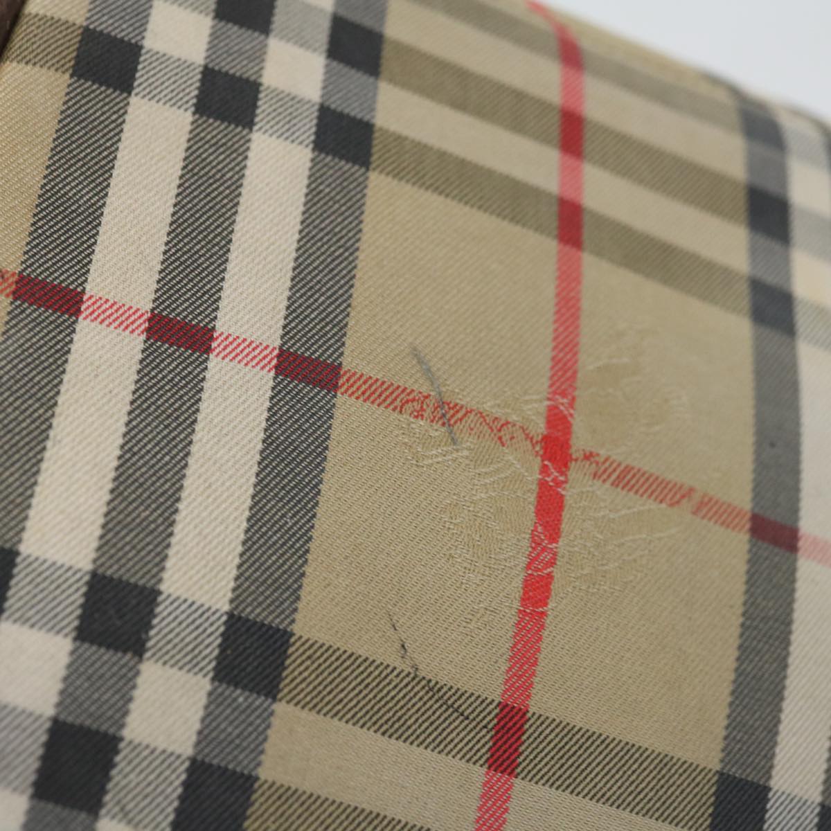 Burberry Nova Check Shoulder Bag Canvas Beige Auth ki4096