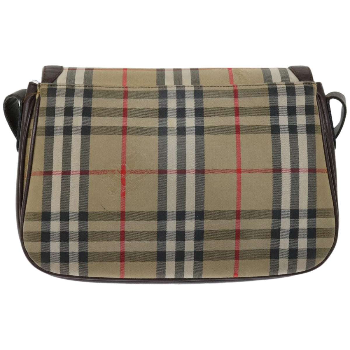 Burberry Nova Check Shoulder Bag Canvas Beige Auth ki4096