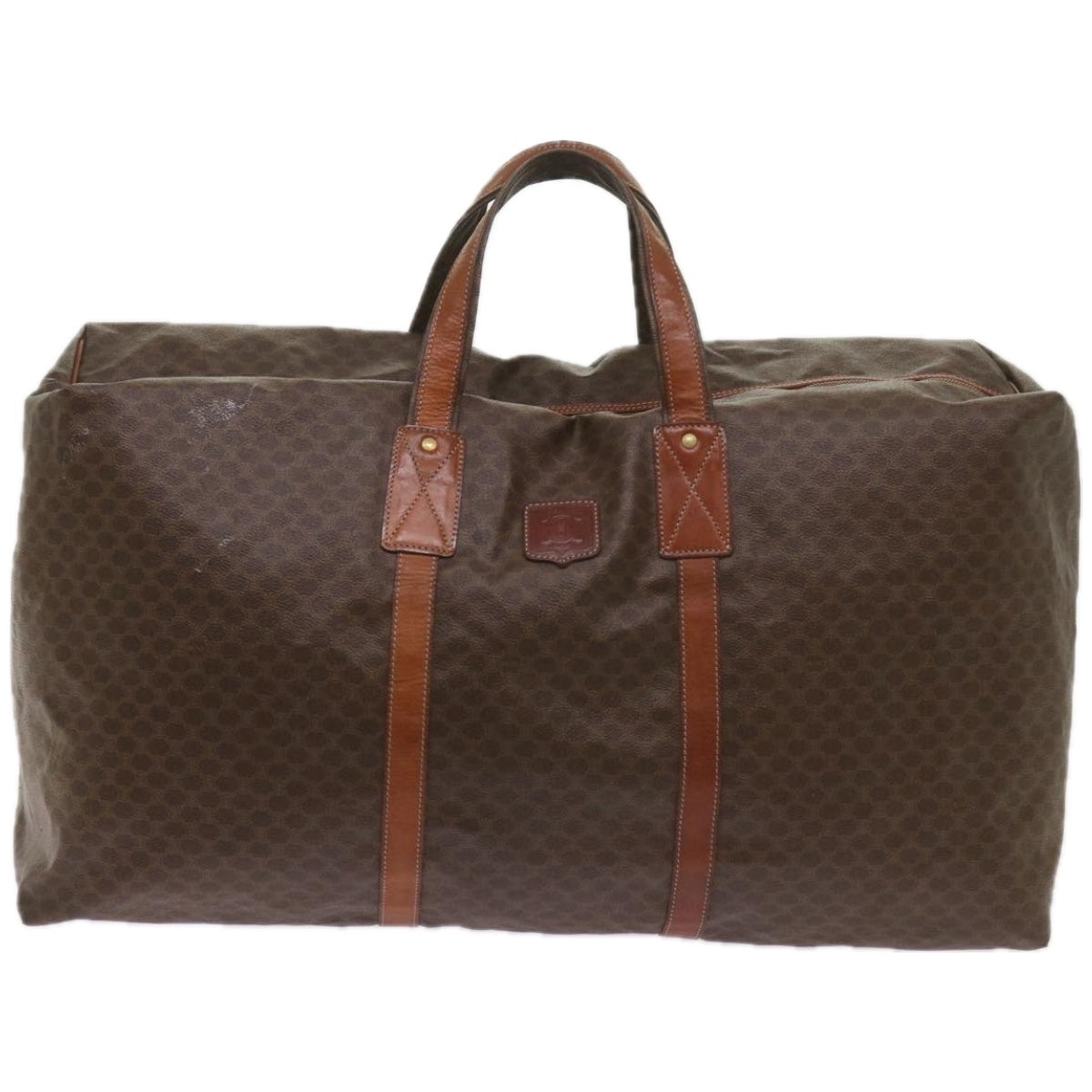 Luxury CELINE Macadam Canvas Boston Bag PVC Brown ki4112