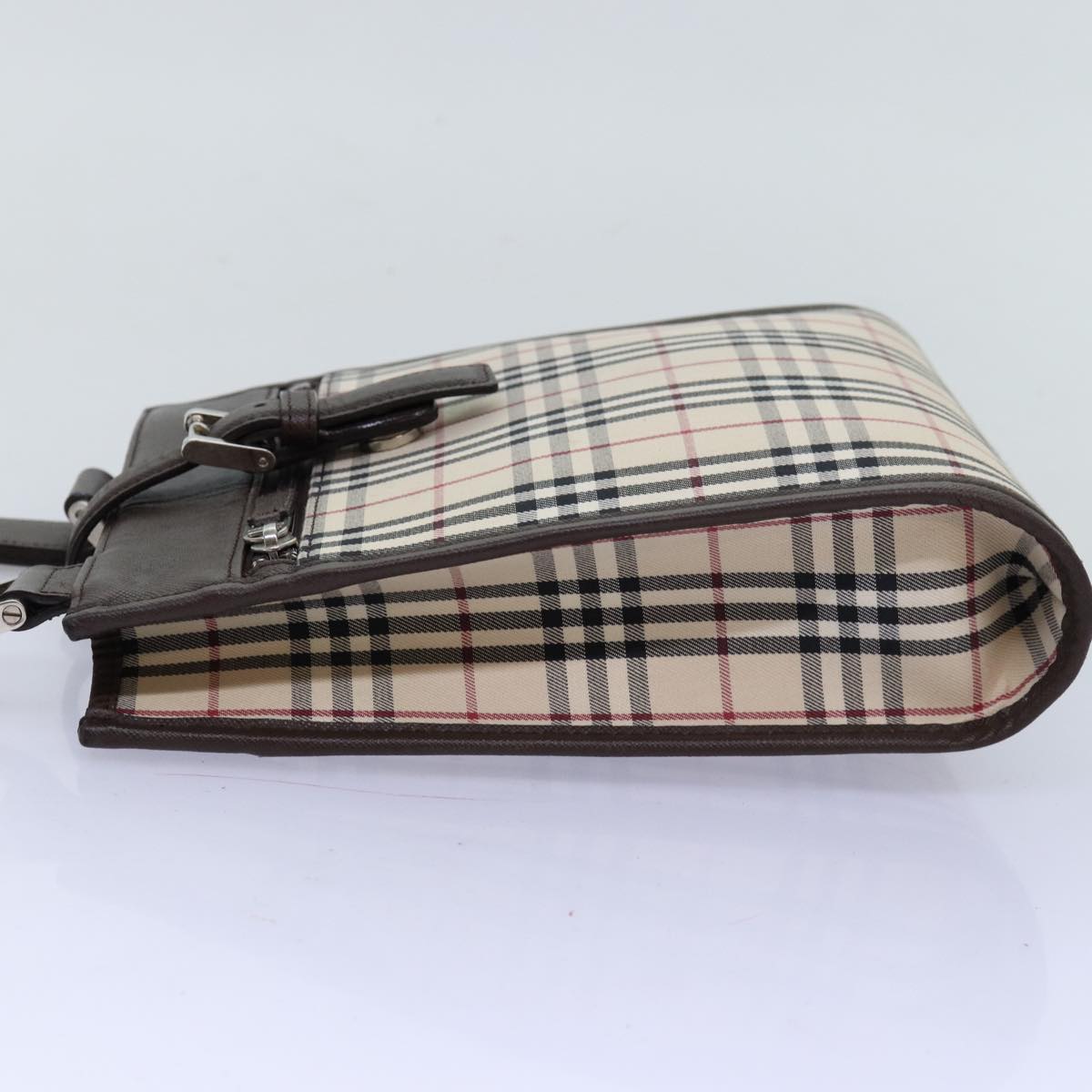Burberry Nova Check Shoulder Bag Canvas Beige Brown Auth ki4418