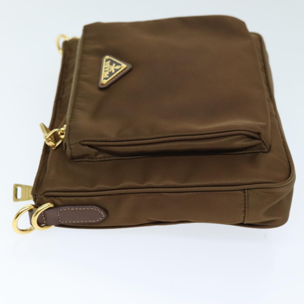 PRADA Shoulder Bag Nylon Brown Auth ki4473