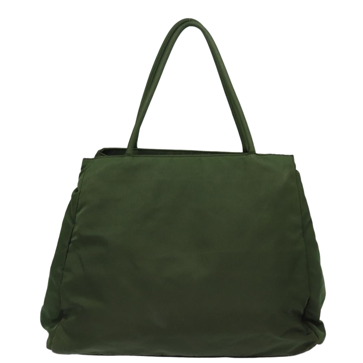 PRADA Tote Bag Nylon Khaki Silver Auth