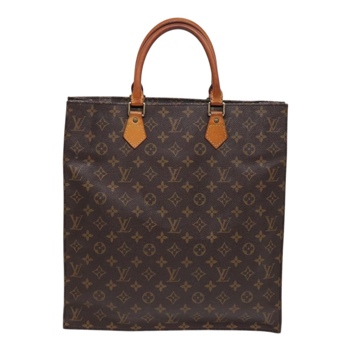 LOUIS VUITTON Monogram Sac Plat Hand Bag LV Auth ki4734