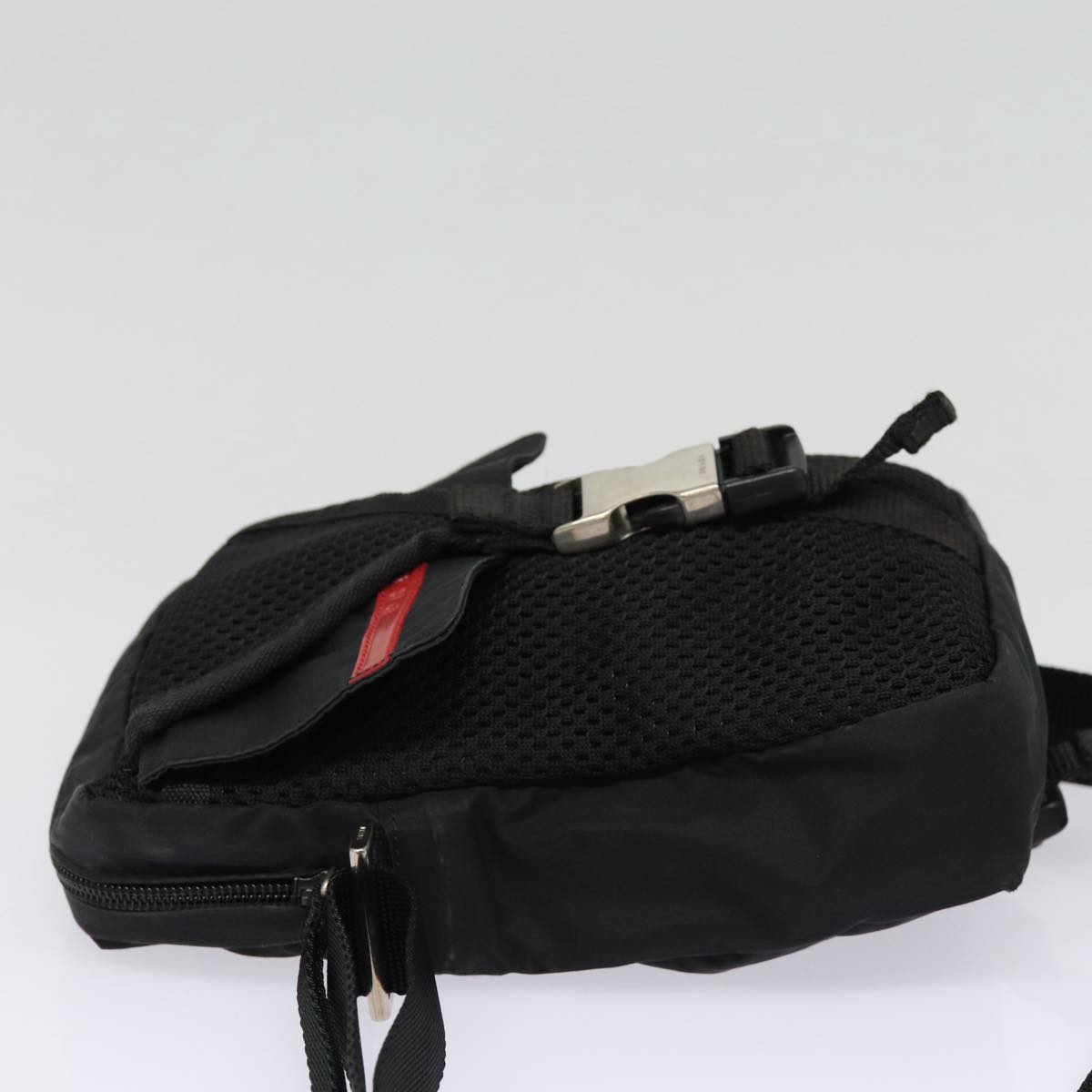 PRADA Sports Shoulder Bag Nylon Black Silver Auth