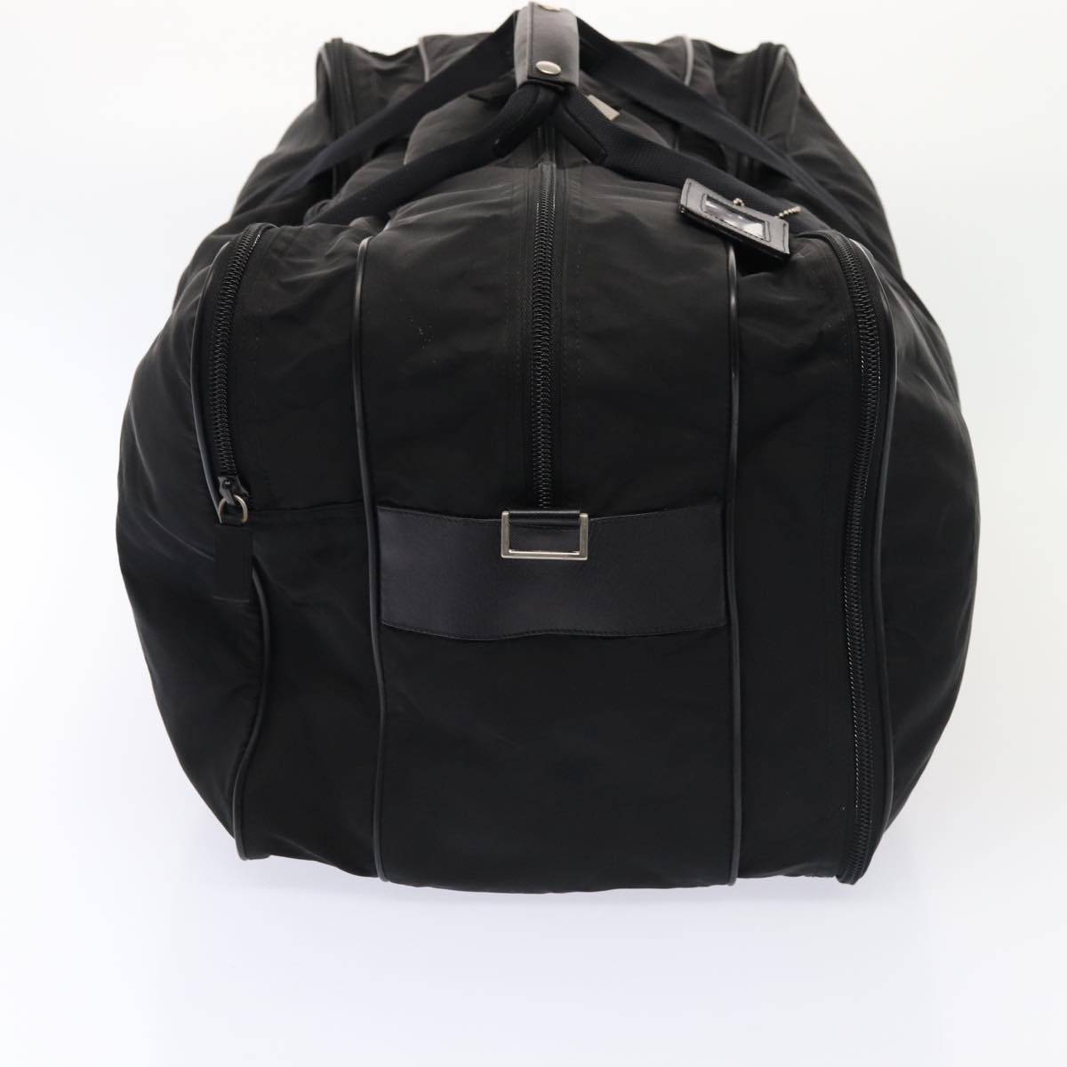 PRADA Boston Bag Nylon 2way Black Silver Auth