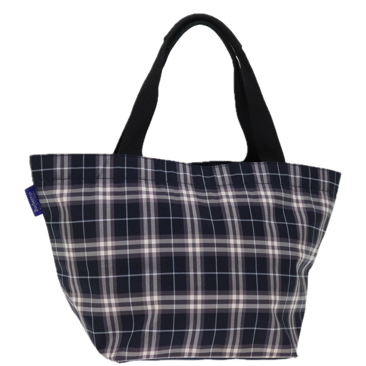 Burberry Blue Label Nova Check Tote Bag Nylon Navy Auth kk240