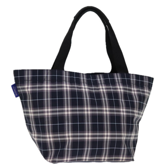 Burberry Blue Label Nova Check Tote Bag Nylon Navy Auth kk240
