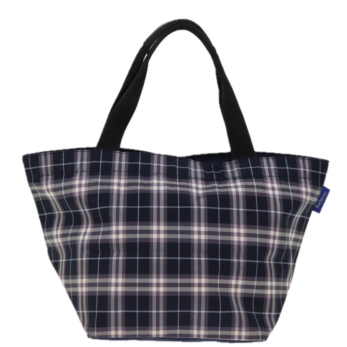 Burberry Blue Label Nova Check Tote Bag Nylon Navy Auth kk240