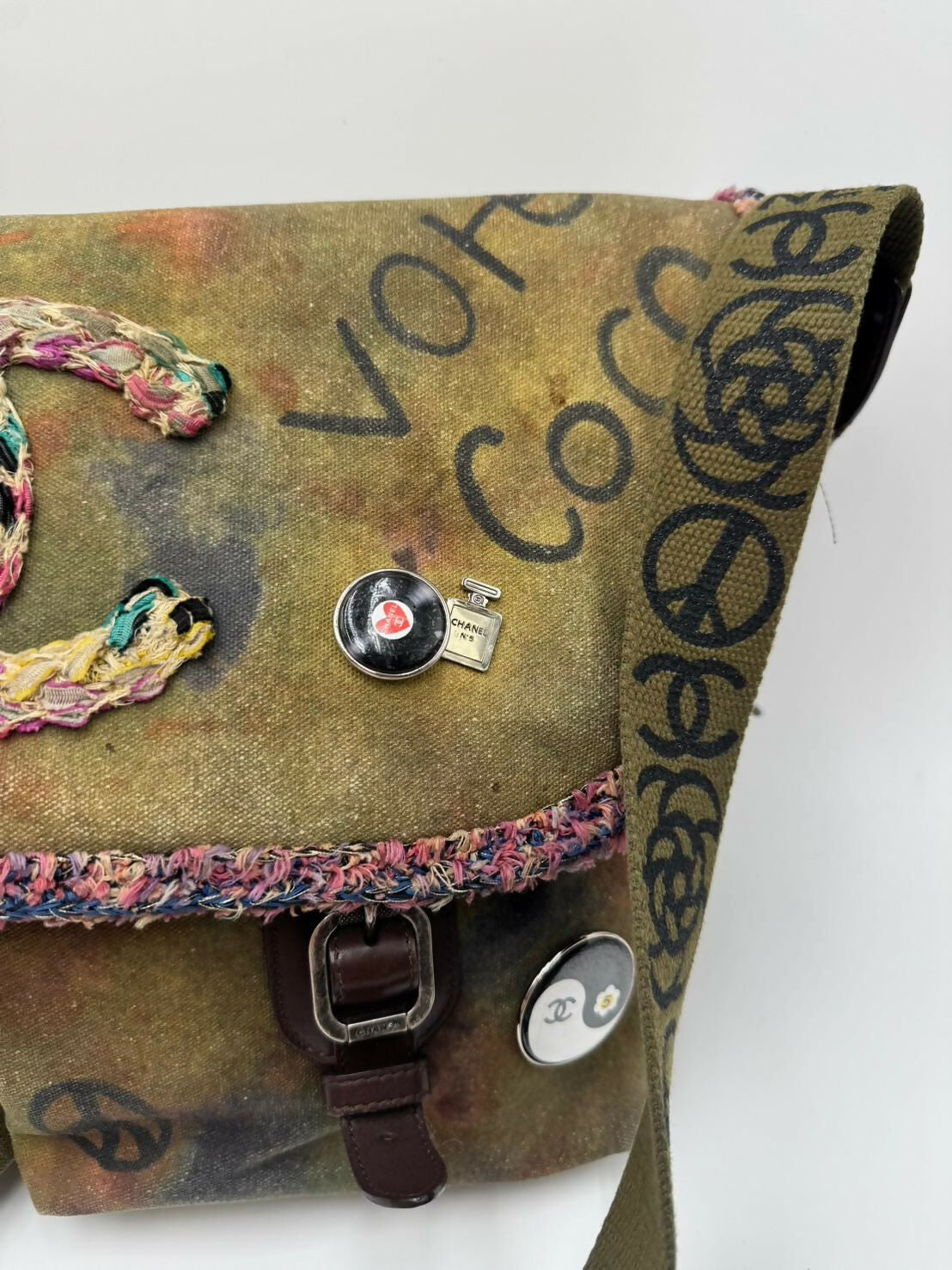 Chanel Graffiti Canvas Messenger Bag  Large Size