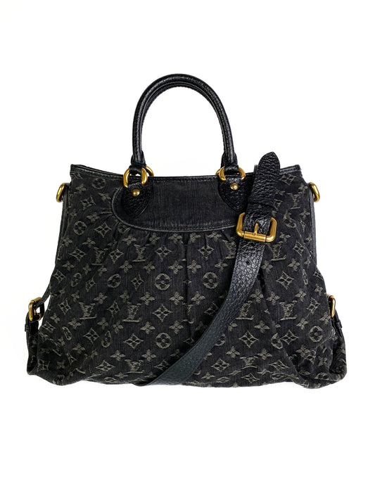 Louis Vuitton Black Denim Tote Bag