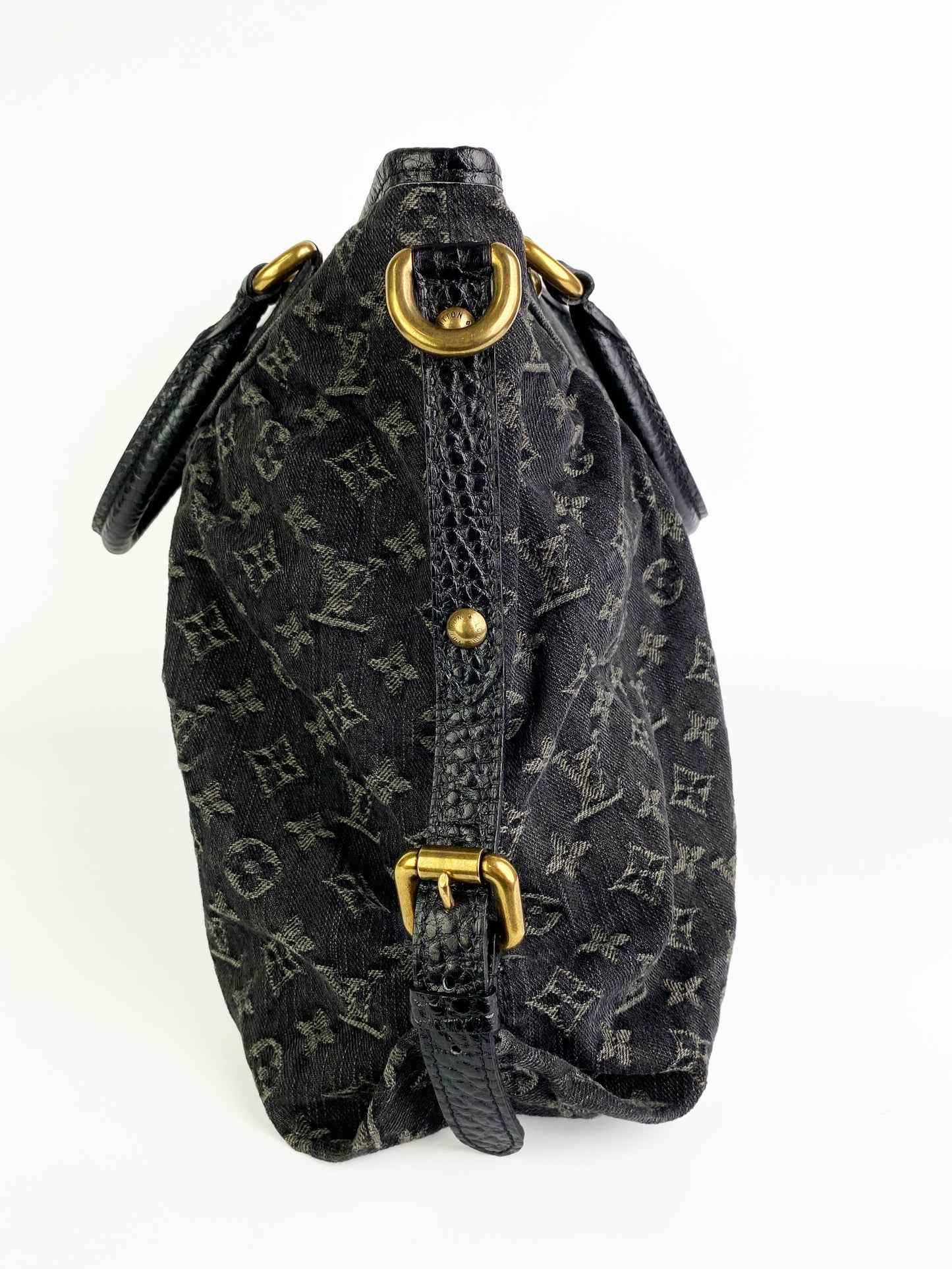 Louis Vuitton Black Denim Tote Bag