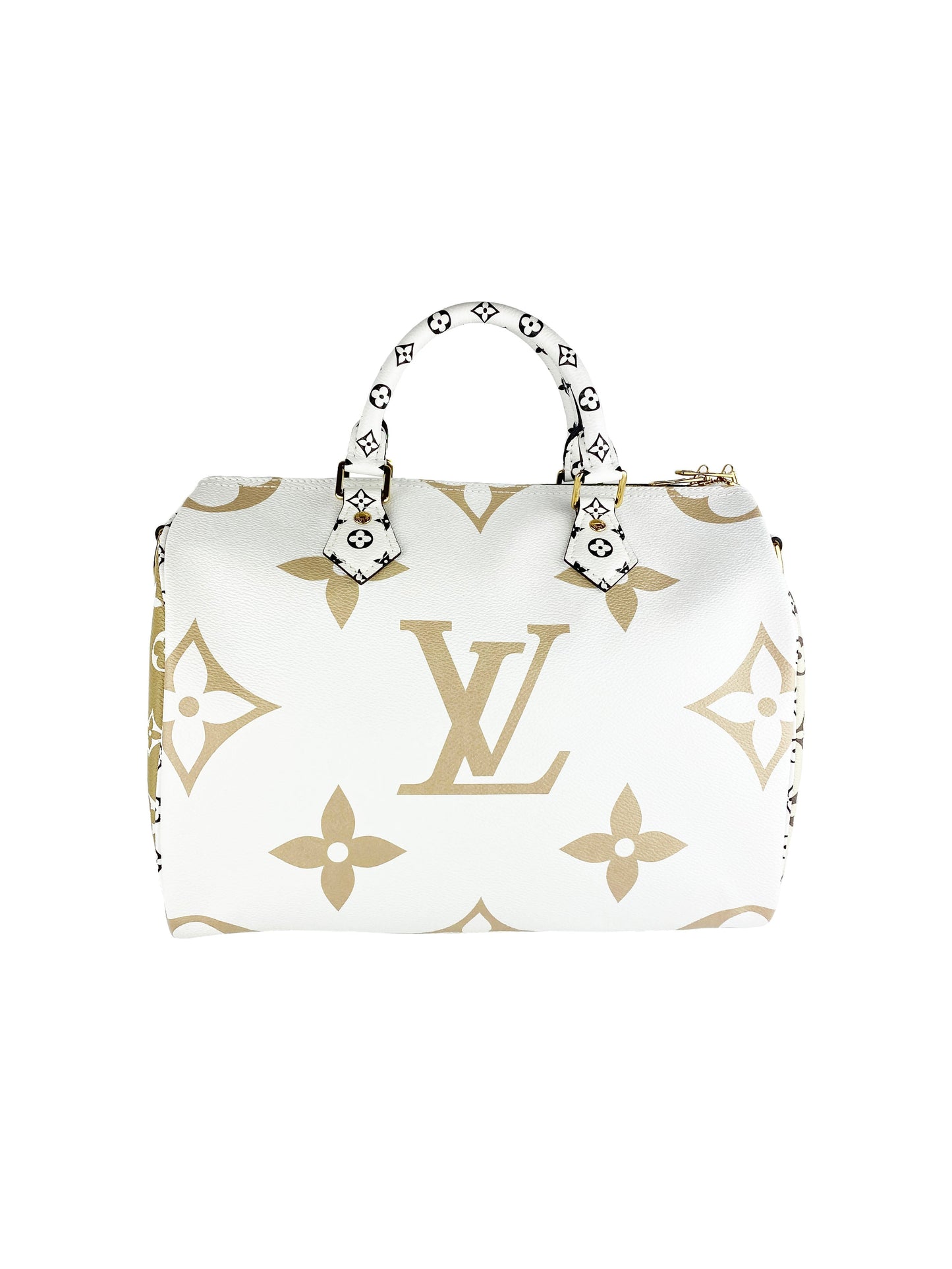 Louis Vuitton White Khaki Speedy 30 Bag