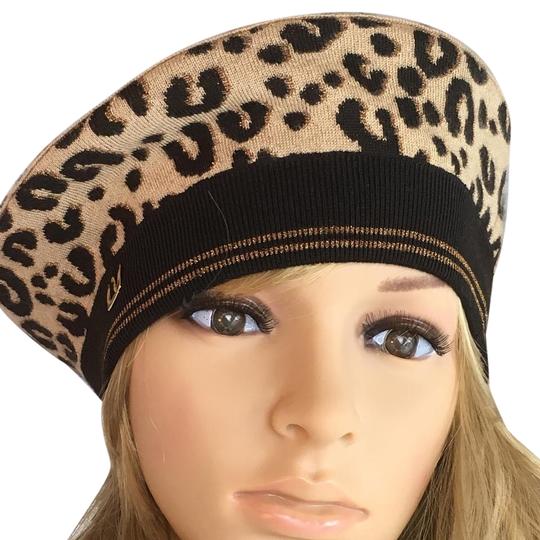 Louis Vuitton Leopard Print Cashmere Beret Hat
