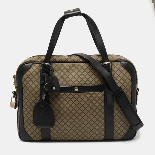 Gucci Lou Leather Canvas Handbag
