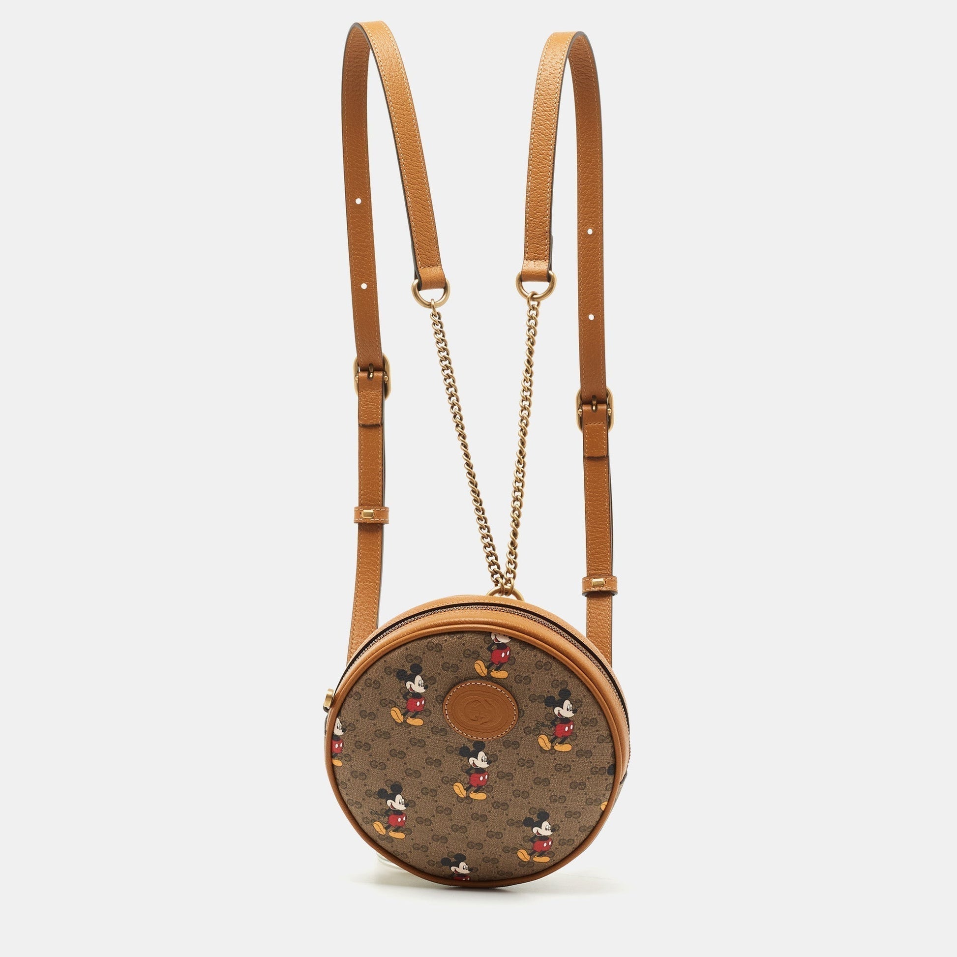 Gucci Lou Leather Canvas Backpack