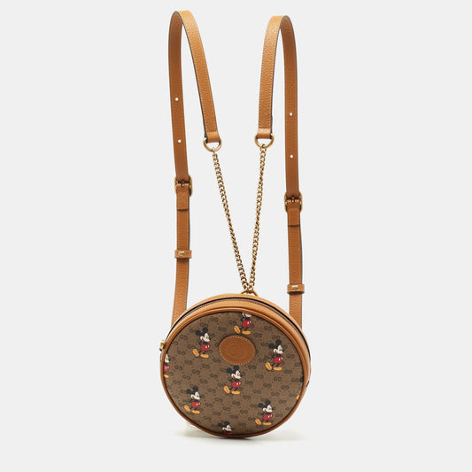 Gucci Lou Leather Canvas Backpack