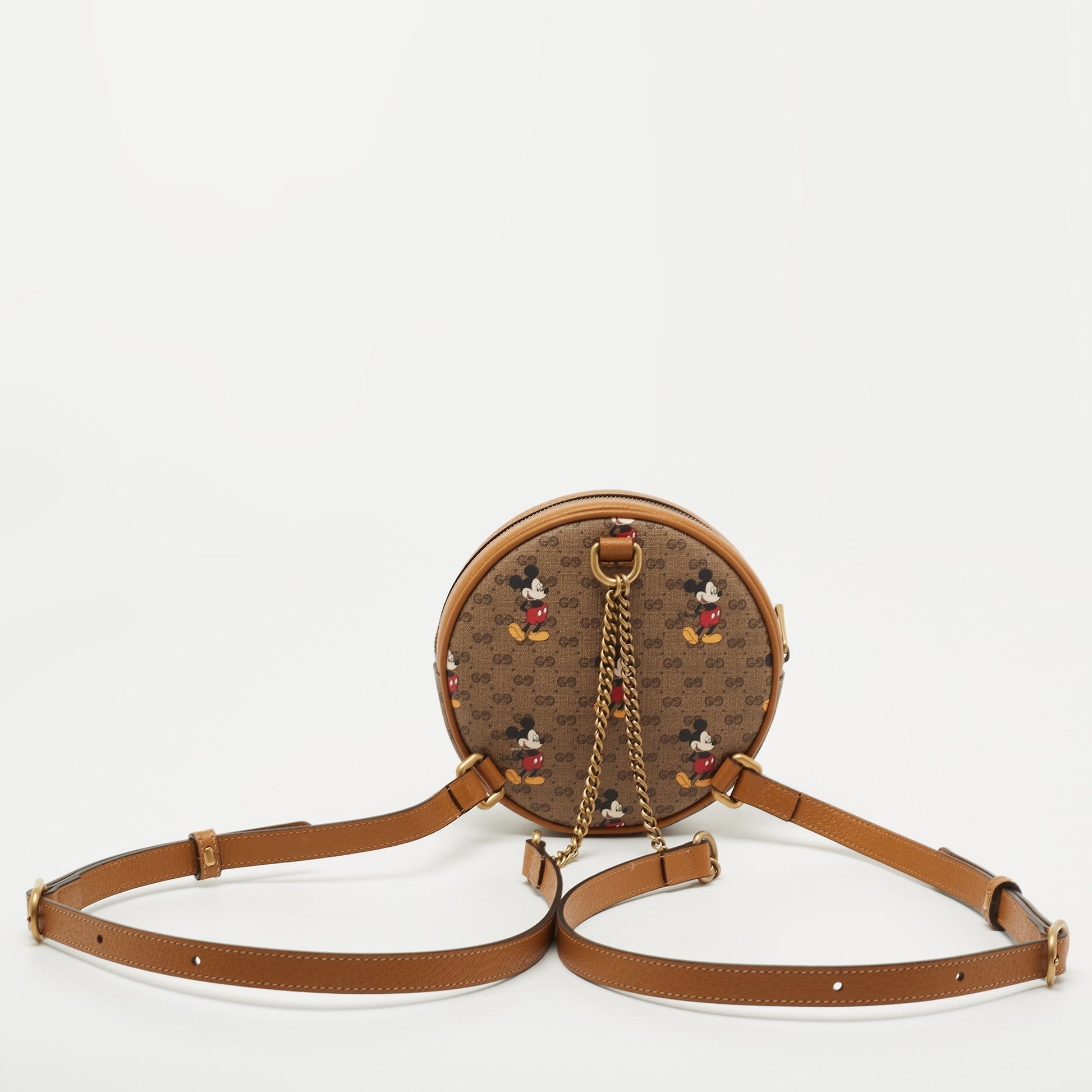 Gucci Lou Leather Canvas Backpack