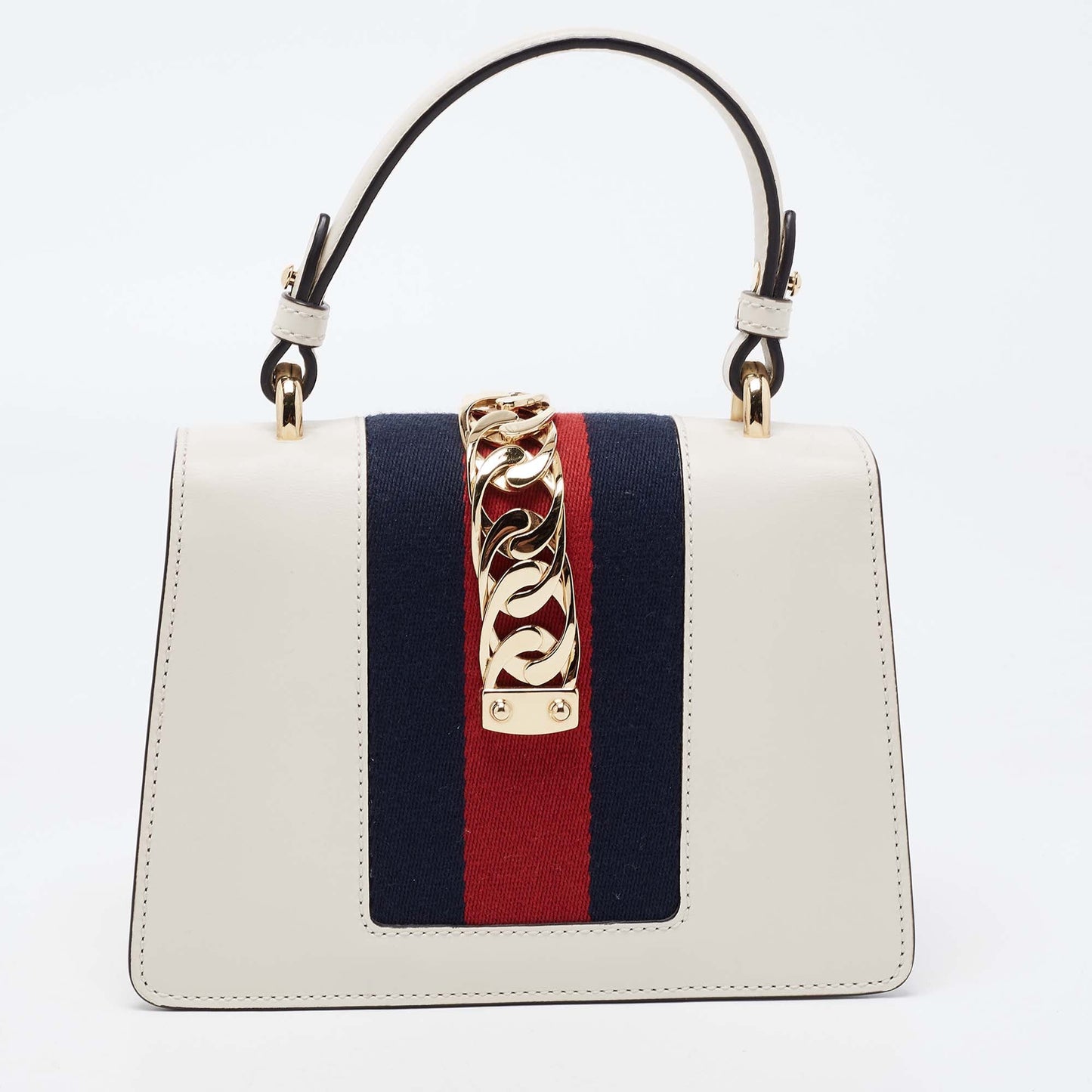 Gucci Sylvie White Leather Chain Shoulder Bag Style 1