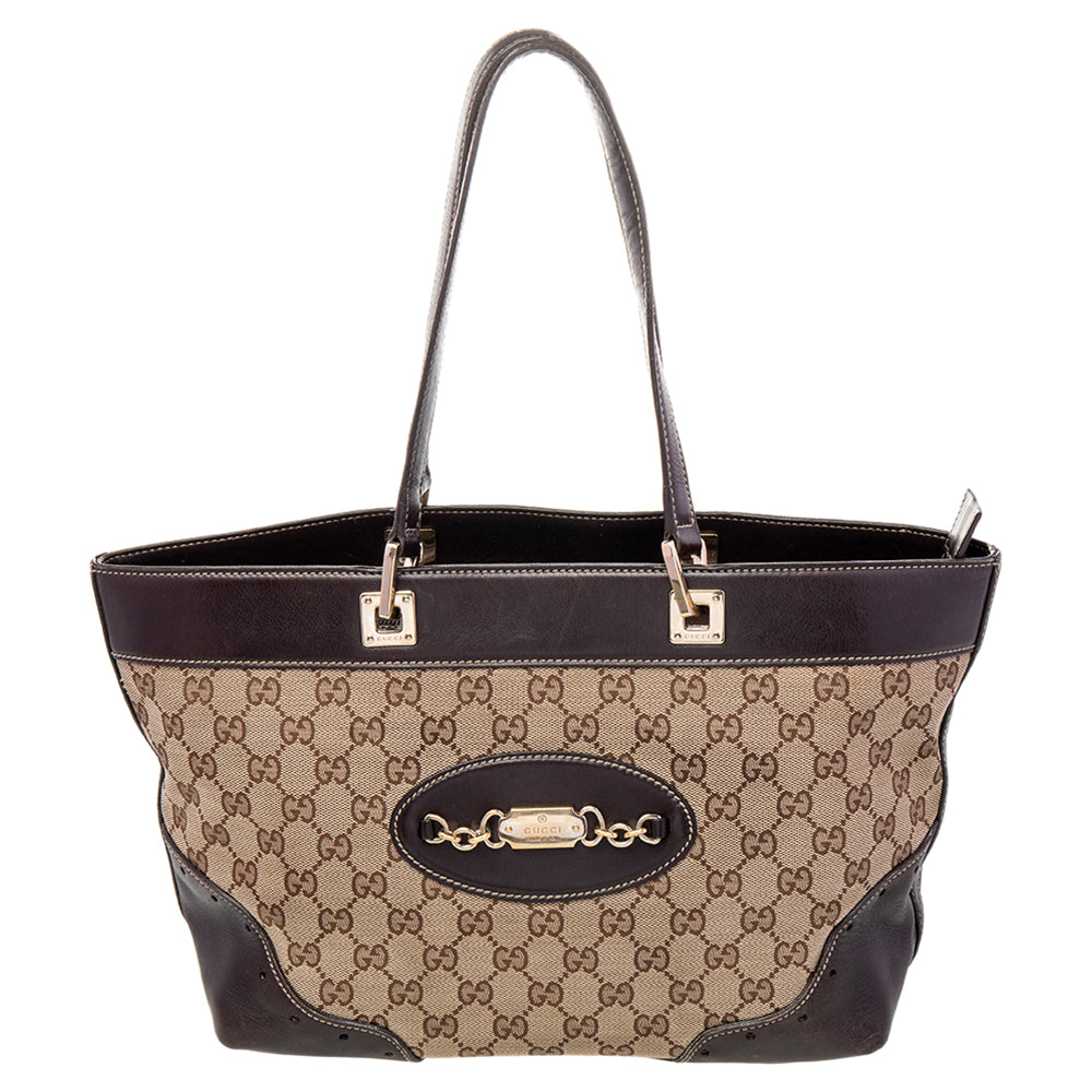 Gucci Leather Canvas Tote Style 65