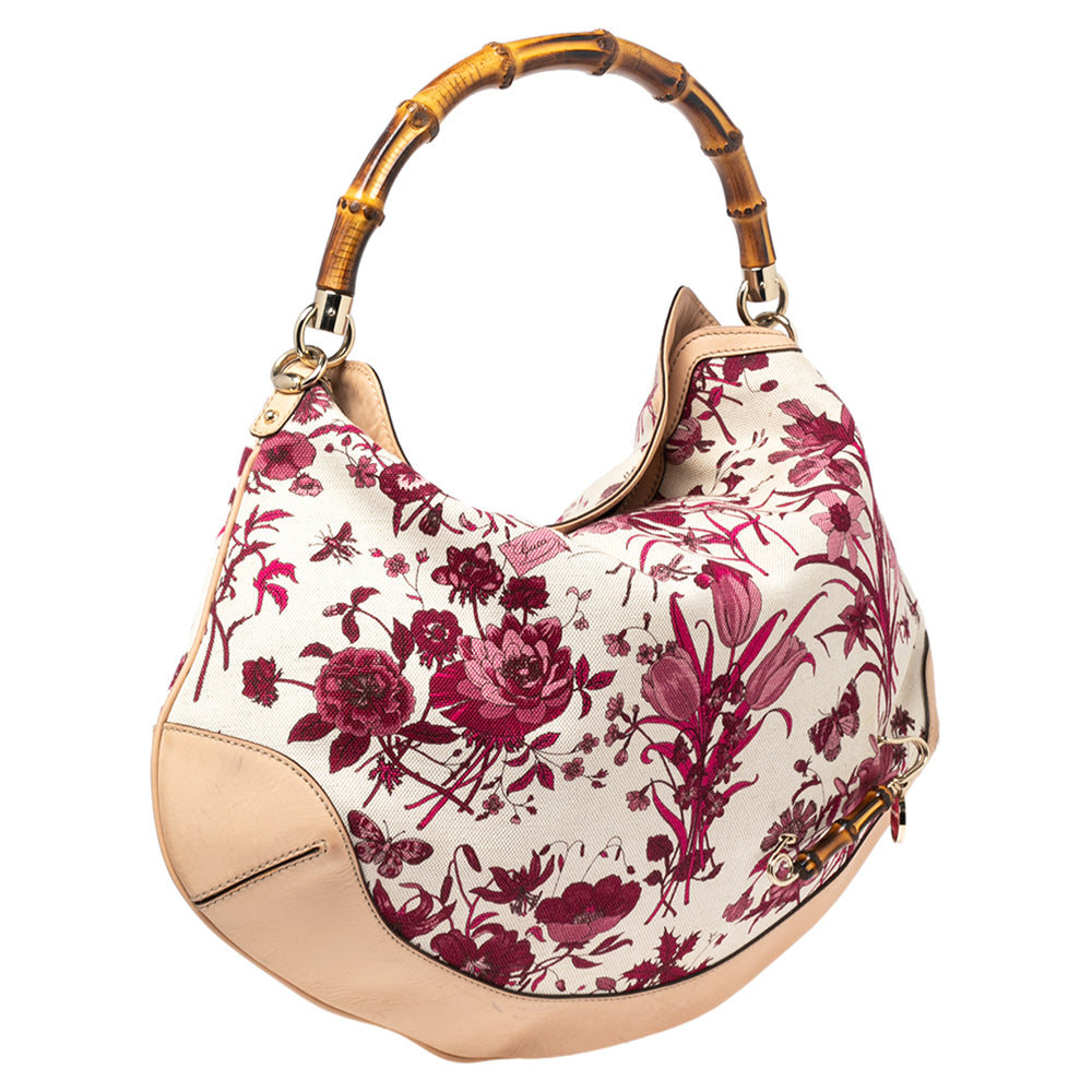 Gucci Lou Leather Canvas Shoulder Bag