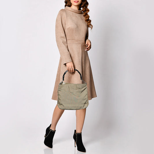 Gucci Lou Nylon Leather Shoulder Bag