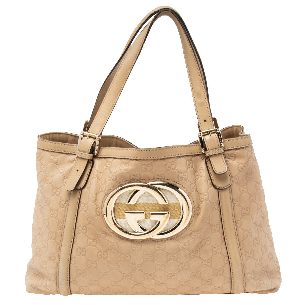 Gucci Guccissima Beige Leather Tote Style 2