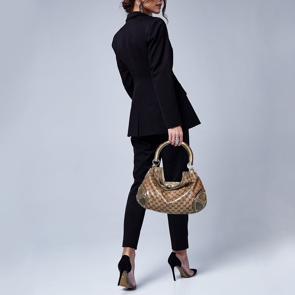 Gucci Leather Canvas Shoulder Bag Style 56