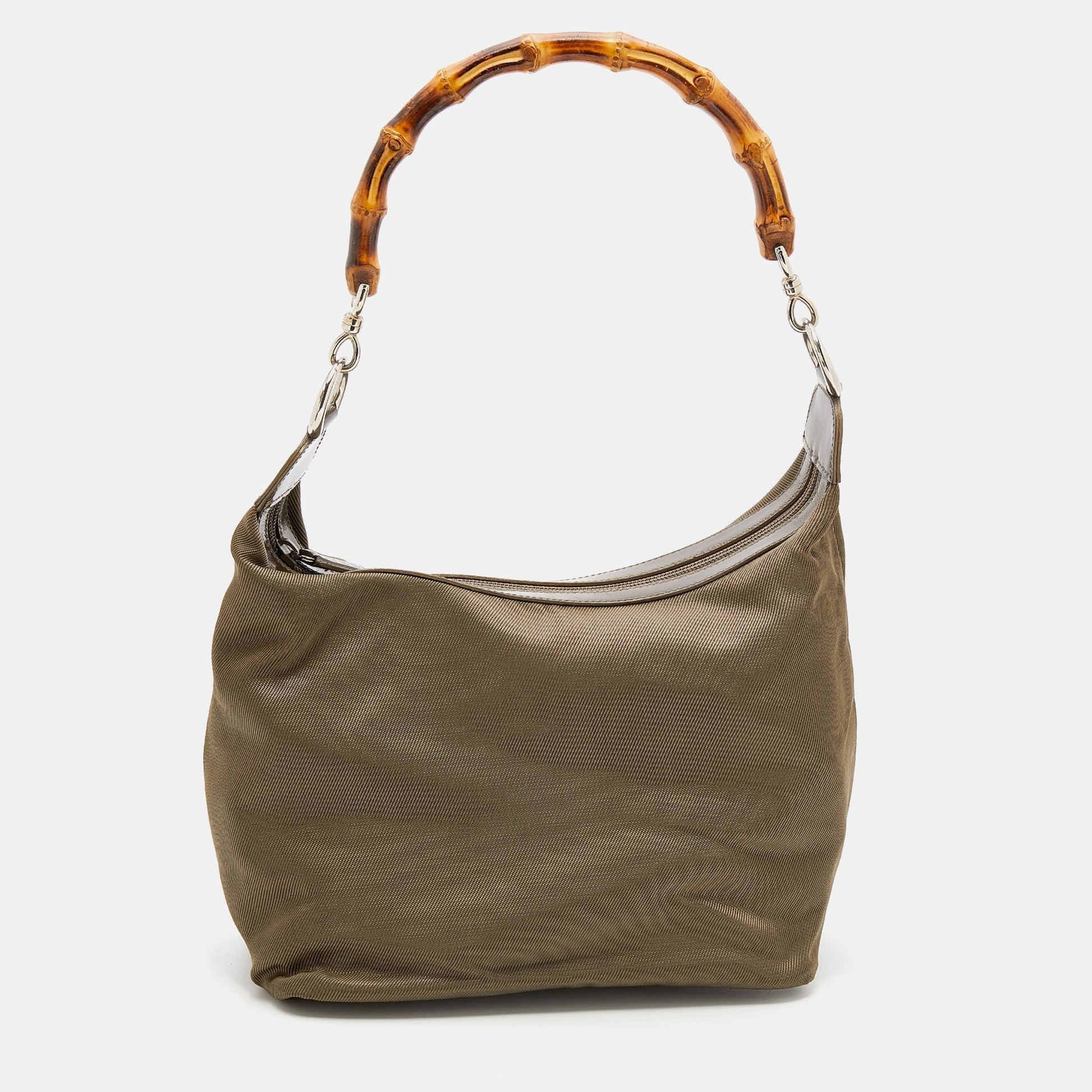 Gucci Lou Leather Canvas Shoulder Bag