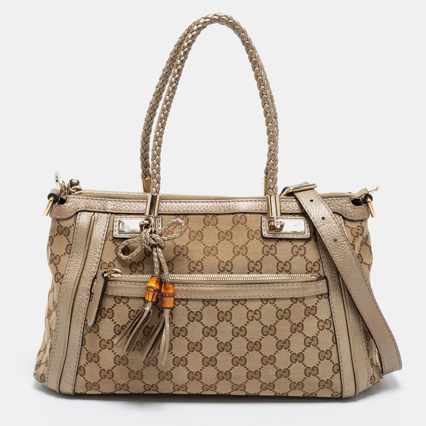 Gucci Leather Canvas Tote Style 66