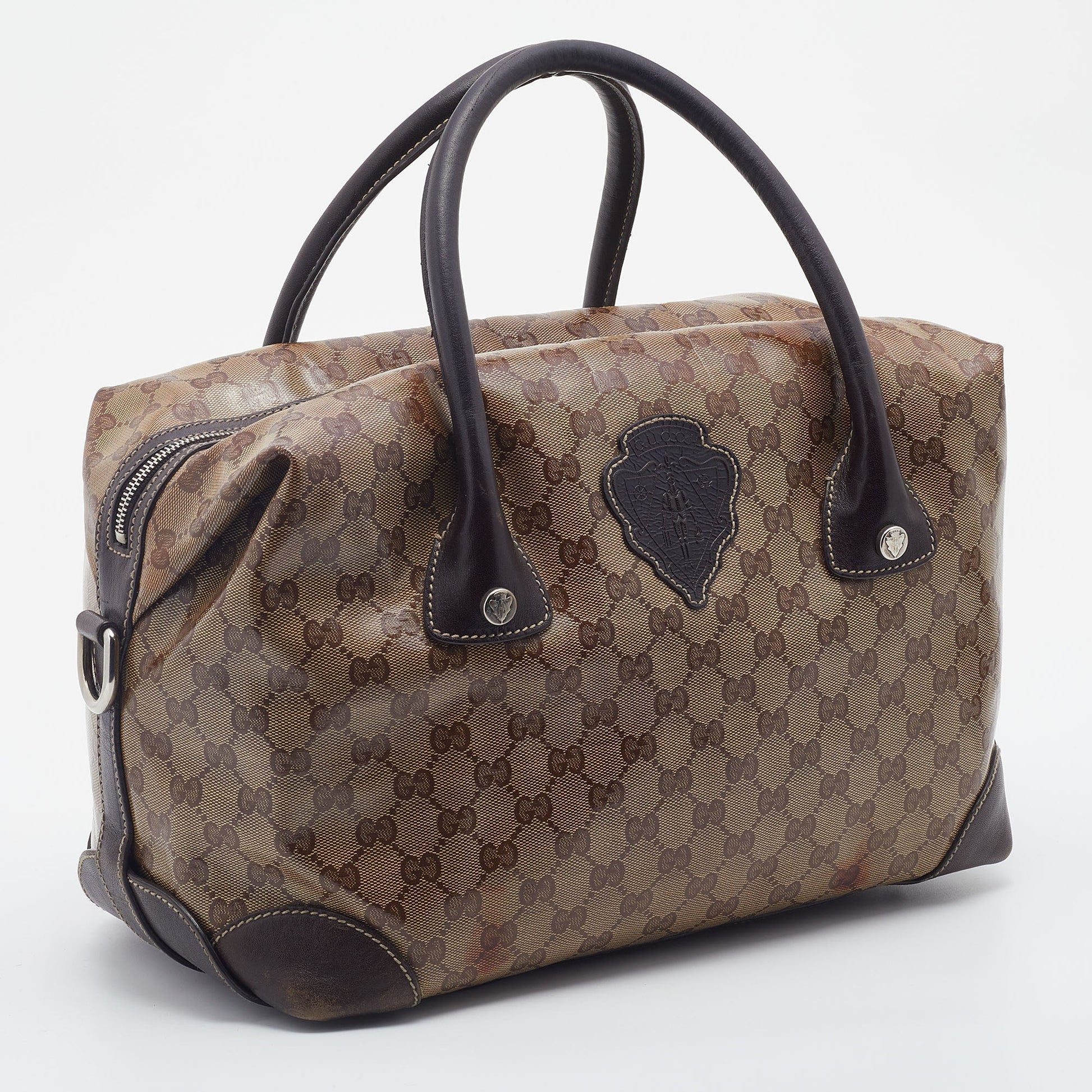 Gucci Leather Canvas Satchel Style 6