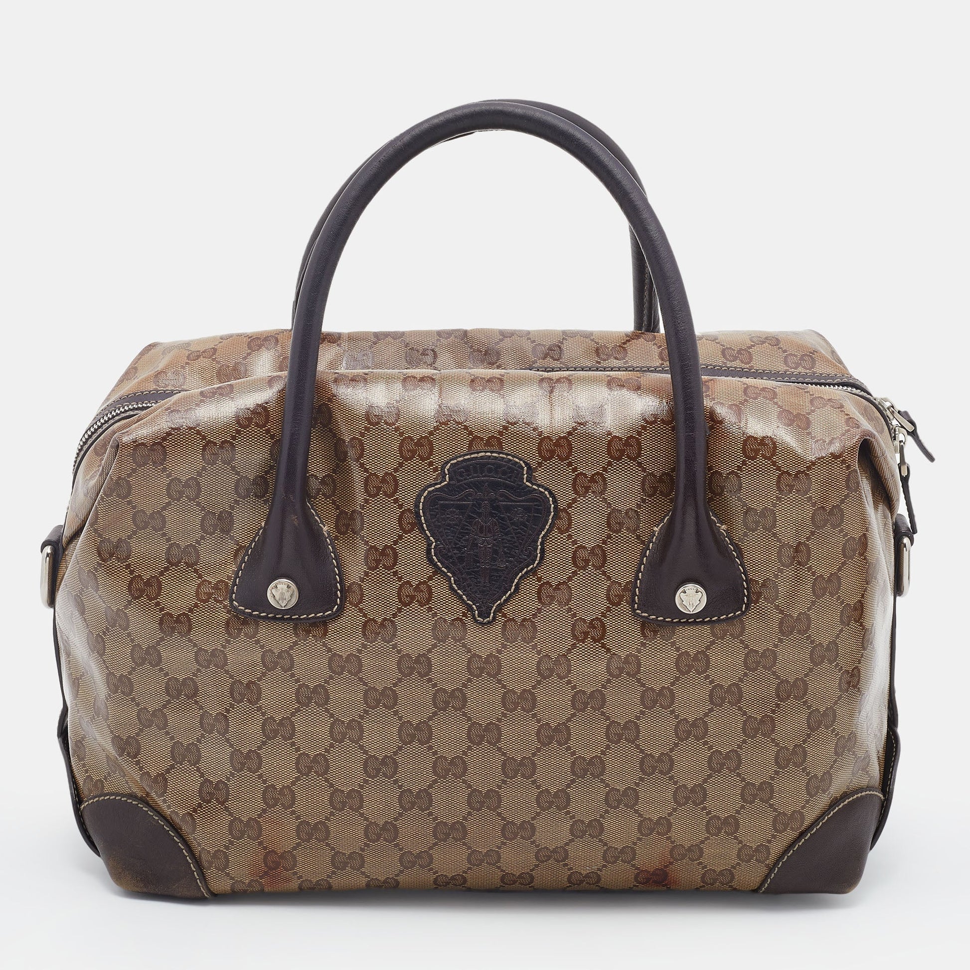Gucci Leather Canvas Satchel Style 6